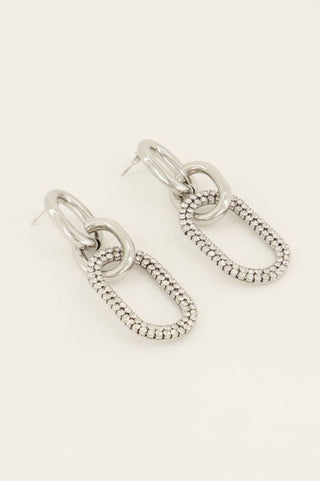 My Jewelery Earrings with links & rhinestones