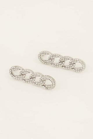 My Jewelery Statement earrings with flat links & rhinestones