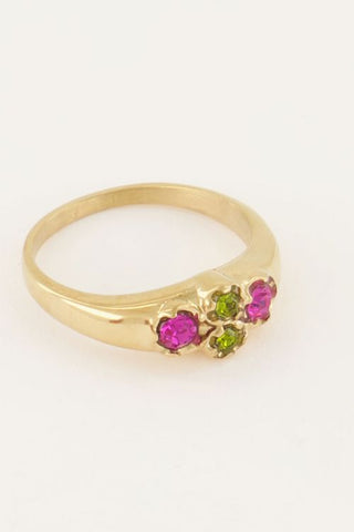 My Jewelery Vintage cluster ring green crystal