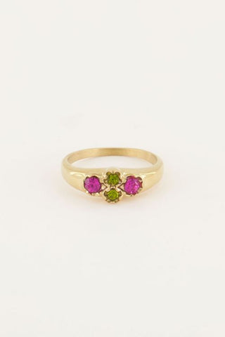 My Jewellery Vintage cluster ring groen kristal