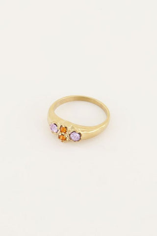 My Jewelery Vintage cluster ring orange crystal