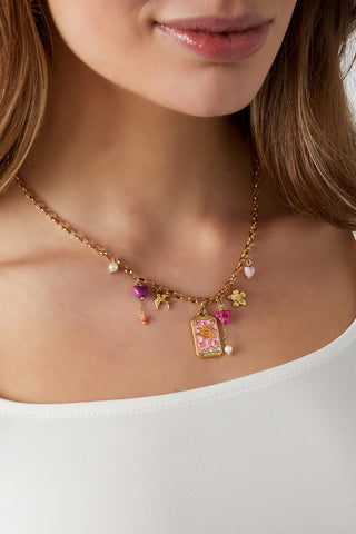 Bijoutheek Collier Love Pink Zon