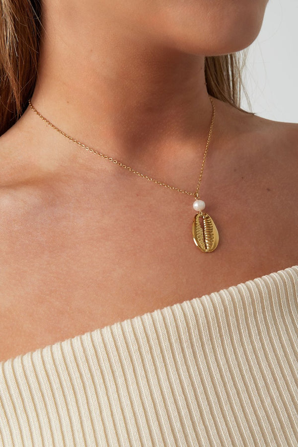 Bijoutheek Collier Schelp En Parel