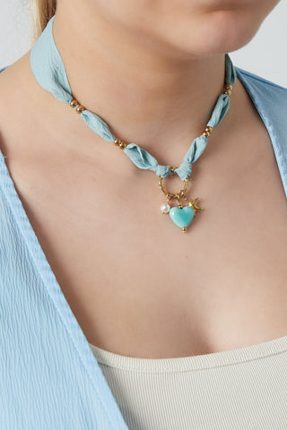 Bijoutheek Collier Stof Hart