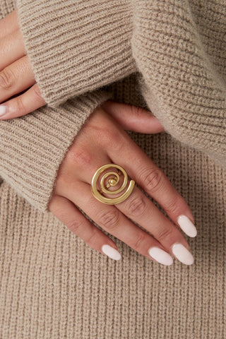 Kopen goud Bijoutheek Ring (Sieraad) Spiral Dot One Size