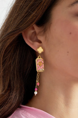 Bijoutheek Oorhangers Love Pink Zon