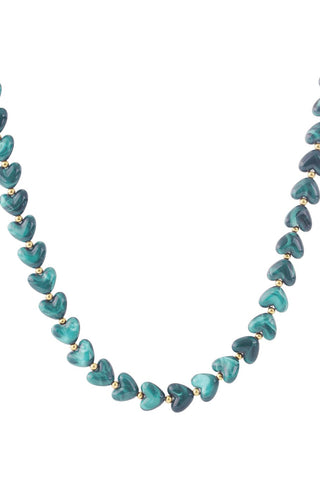 Kopen blue-zircon Bijoutheek Collier Hart Kralen