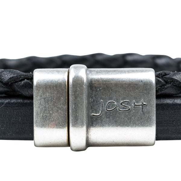 JOSH Silver colored/cognac bracelet 09110-BRA-COGNAC (LENGTH: 21-23 CM)