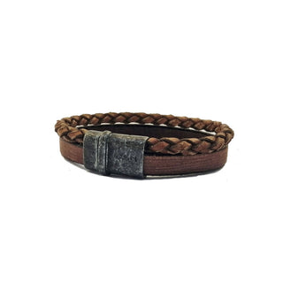 Koop bruin Josh Men's Bracelet - 09264-BRA-VB/BLACK (LENGTH: 20.50 - 22.50CM)
