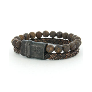 JOSH Brown Bracelet 24001-BRA-BROWN (LENGTH: 20.5-22.5 CM)