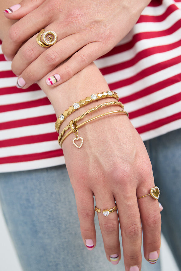 Bijoutheek Armband (Sieraad) Bangle Set Hart Bedel