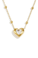 Bijoutheek Collier Balletjes Hart Steen