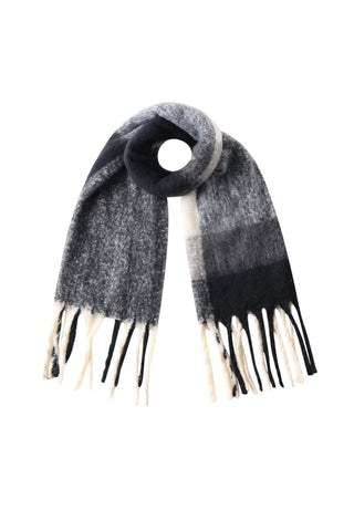 Kopen black Bijoutheek Sjaal (Fashion) Geblokt Winter Franjes