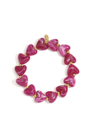 Kopen paars Bijoutheek Armband (Sieraad) Hartjes