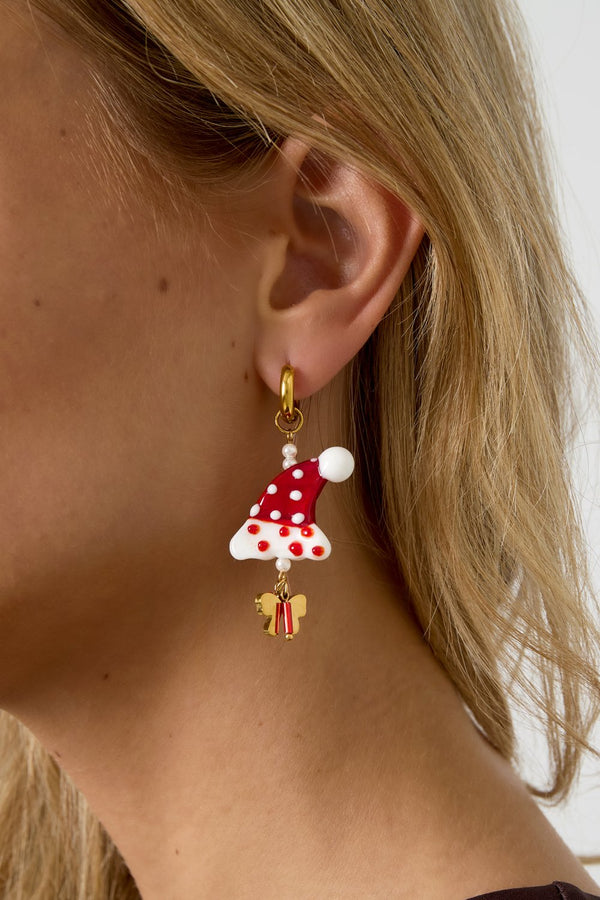 Bijoutheek Oorhangers Kerst Kerstmuts