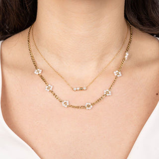 Bijoutheek Necklace Chain link and pearls