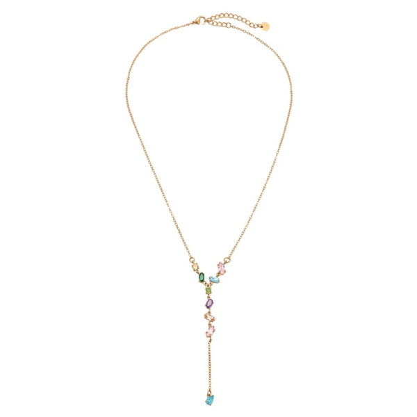 Bijoutheek Collier Y-Vorm Diverse Zirkonia Stenen