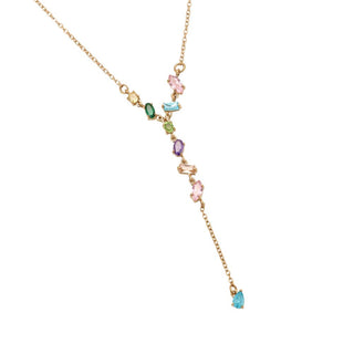 Bijoutheek Collier Y-Vorm Diverse Zirkonia Stenen