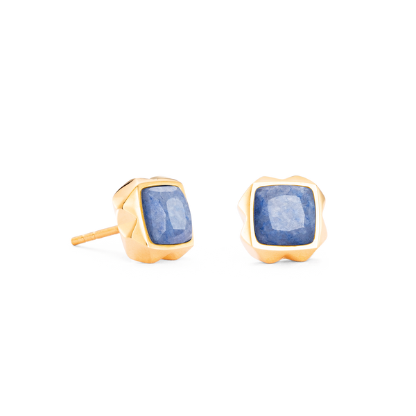 Coeur de Lion Earrings Spikes Square Aventurine blue