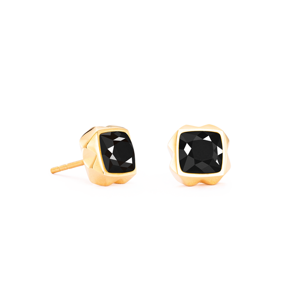 Coeur de Lion Earrings Spikes Square Onyx black
