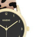 Goudkleurige OOZOO horloge met leren band - C11373 (38mm)