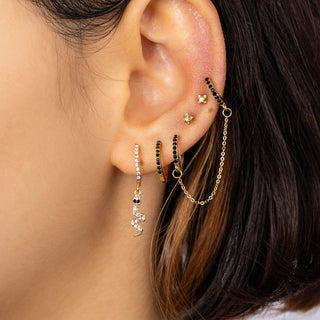 Bijoutheek Earrings Zirconia Nine dot Stones