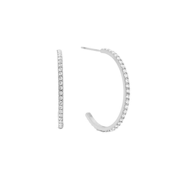 Bijoutheek Oorknoppen Halve Hoop Zirconia Steentjes Fijn