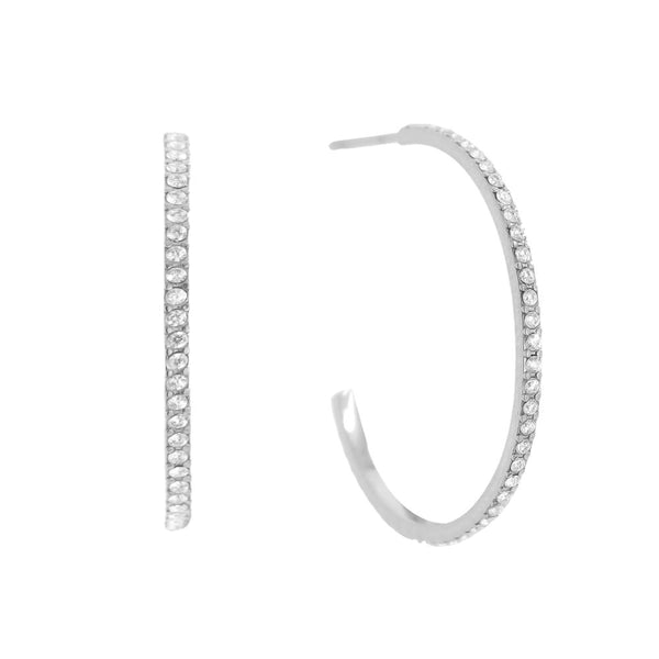 Bijoutheek Oorknoppen Halve Hoop Zirconia Steentjes Fijn