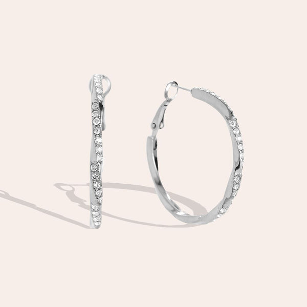 Bijoutheek Oorringen Hoop Twist Steentjes