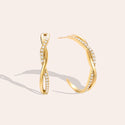 Bijoutheek Oorknoppen Halve Hoop Twist Steentjes