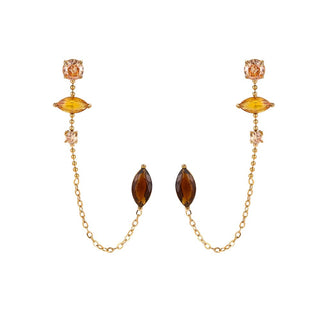 Bijoutheek Oorhangers Zirkonia Steentjes Ketting  2 Gaatjes