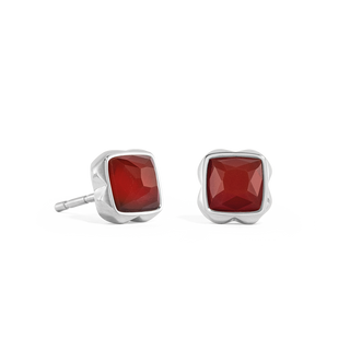 Coeur de Lion Birthstone January Earrings Red Agate