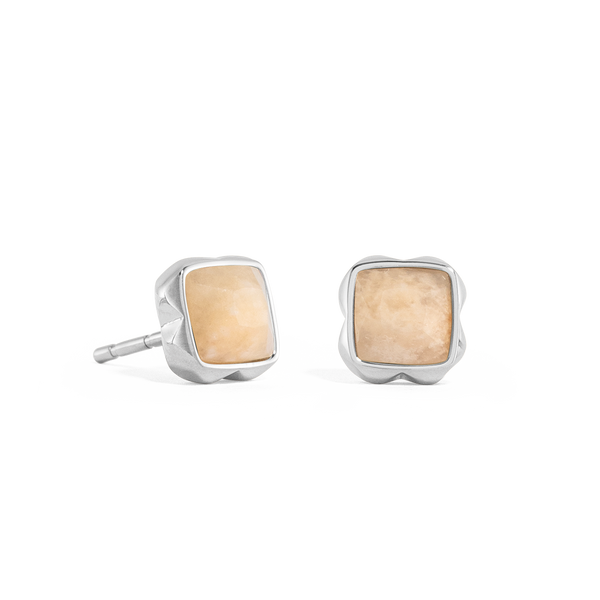 Coeur de Lion Birthstone June Earrings Cream Jade