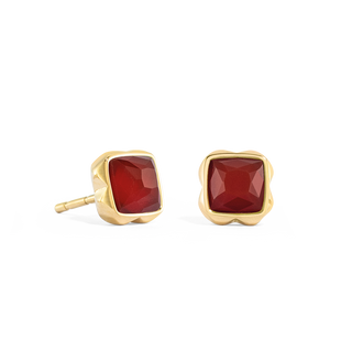 Coeur de Lion Birthstone January Earrings Red Agate