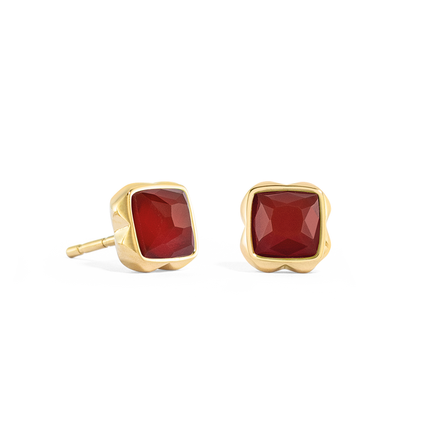 Coeur de Lion Birthstone January Earrings Red Agate