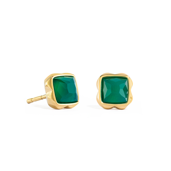 Coeur de Lion Birthstone May Earrings Green Agate