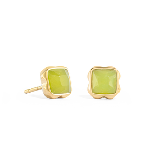 Coeur de Lion Birthstone August Earrings Green Jade Gold