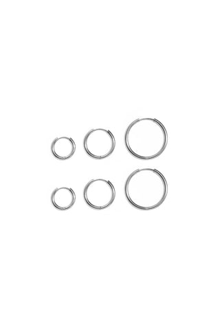 Bijoutheek Oorringen Set 3 Paar Rond 1.4cm 1.8cm 2.4cm