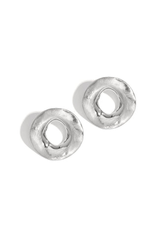 Kopen zilver Bijoutheek Oorknoppen Open Cirkel Mat Geborsteld