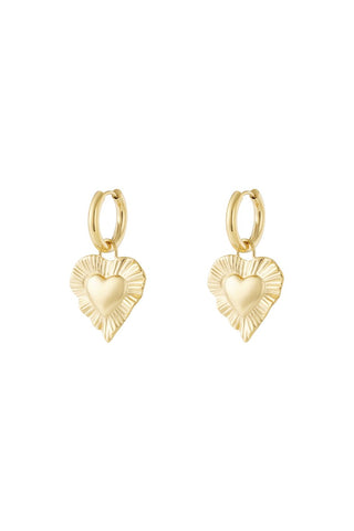 Kopen goud Bijoutheek Oorhangers Stralend Hart Chunky