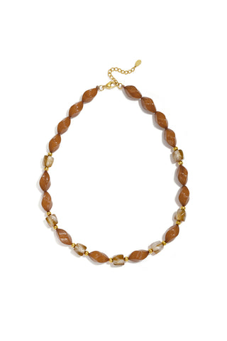 Kopen caramel Bijoutheek Collier Statement Kralen Twist
