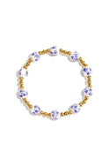 Bijoutheek Armband (Sieraad) Kralen Blauw Wit Balletjes