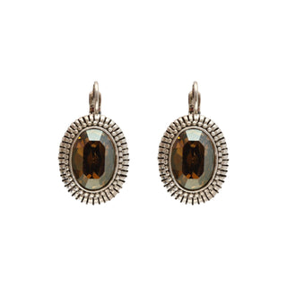 Koop brown Camps &amp; Camps cameo earring silver-1A855CMBB