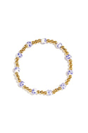 Bijoutheek Armband (Sieraad) Kralen Blauw Wit Balletjes