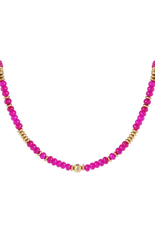 Koop fuchsia Bijoutheek Necklace multi beads (6mm)