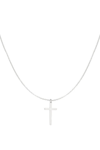 Kaufen silber Bijoutheek Halskette Mittelgroßes Kreuz