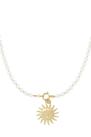 Bijoutheek Collier Parels Zon