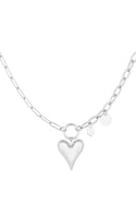 Bijoutheek Collier Grove Schakel Hart Parel