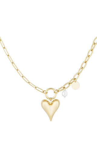Bijoutheek Collier Grove Schakel Hart Parel