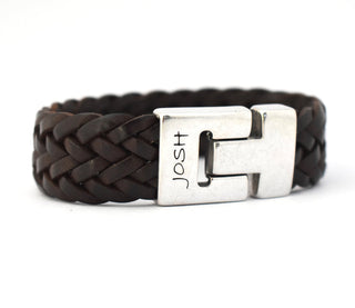Koop bruin JOSH Black Bracelet - 24340-BRA-S/BLACK (LENGTH: 20.50-22.50 CM)